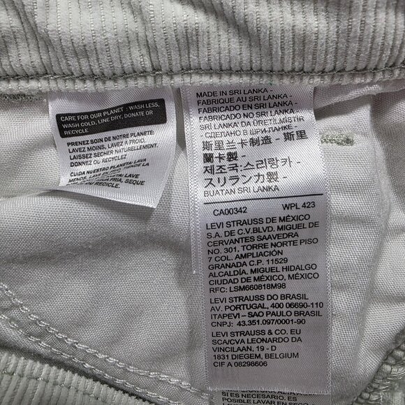 Levi's Pants Womens 25x31 Sage Green 94 Baggy Corduroy High Rise Straight Leg - Picture 10 of 12